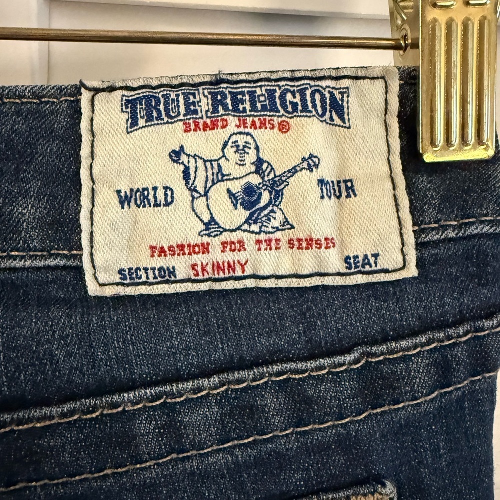 True Religion Women's Studded Blue Skinny Jeans Size 29 - Picture 10 of 13